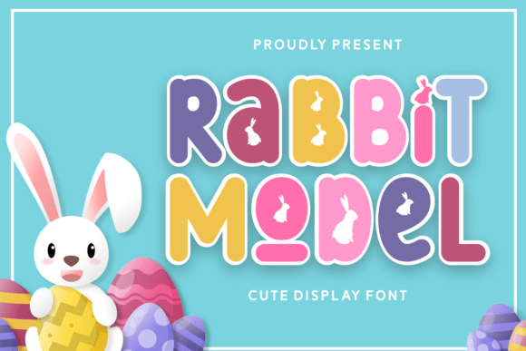 Cute and Quirky Rabbit Model: A Joyful Display Font