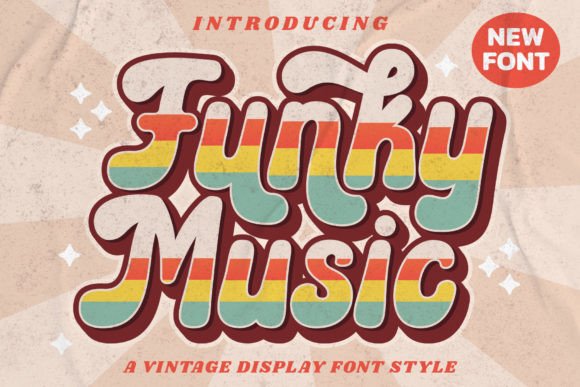 Funky Music: A Cool, Vintage-Style Display Font for Modern Design